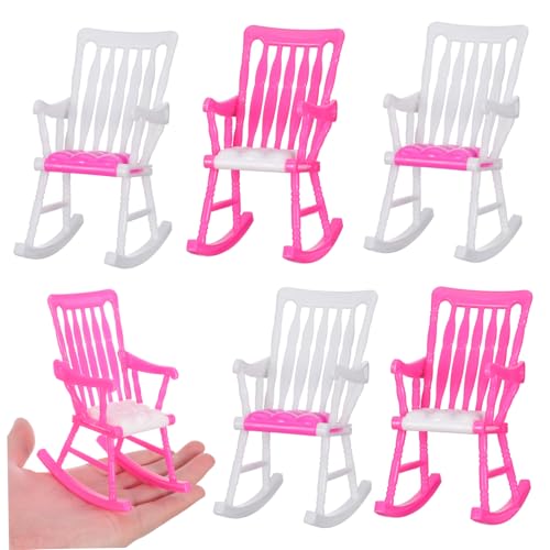 JOINPAYA 5 Stück Mini-puppenstuhl Mini-zubehör Für Mini-schaukelstuhl Stuhl Für Rollenspiele Rosa von JOINPAYA