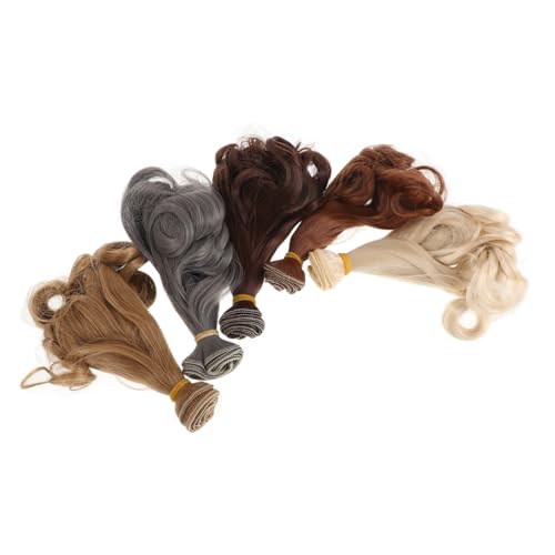 JOINPAYA 5 Stück Perücke Haarreihe puppenperücken Puppenhaare basteln bjd perücke lockiges Puppenhaar Haare für Puppen Puppe Perücke Puppenhaartressen Hochtemperaturdraht von JOINPAYA