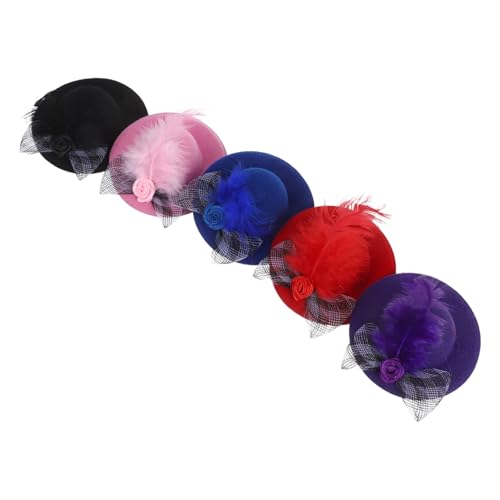 JOINPAYA 5 Stück Puppen Dekohüte Anziehhüte Hut Ornamente Kleine Strickhüte Bastelhüte Puppenhaus Miniaturhüte Puppenzylinder Kleine Partyhüte Für Kleiner Hut Für Puppen Winziger von JOINPAYA