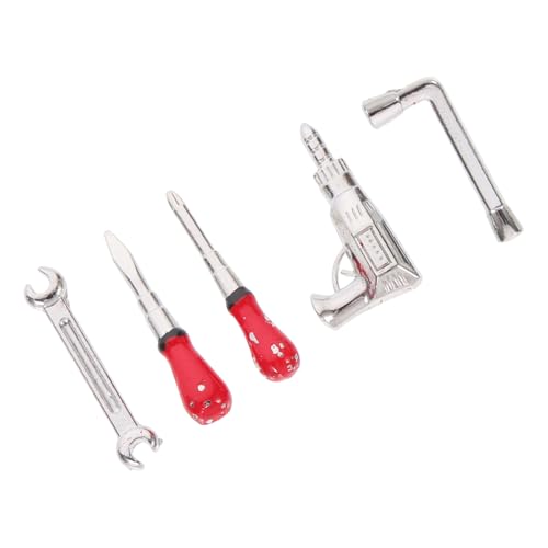 JOINPAYA 5 Stück Puppenhaus-Werkzeuge Mini-hausdekoration Kleine Hausdekoration Modell Eines Miniatur-reparaturwerkzeugs Mini- -Tool Mini-Dekoration Mini-Ornament Legierung Silver von JOINPAYA