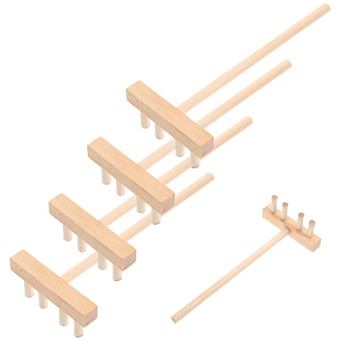 JOINPAYA 5 Stück Sandtisch Minirechen Sandkunst Rechengriff Sandkasten für den Strand Strandzubehör sandstrahler holzspielsachen holzharke fleab Sandtisch liefern Zen-Gartenrechen von JOINPAYA