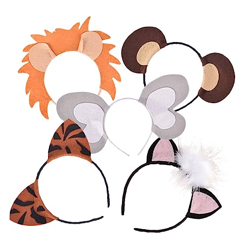 JOINPAYA 5 Stück Stirnband the hallow halloween mitgebsel geburtstagsdeko die weihnac geburtstagstonie Dschungeltiere Kopfschmuck Zootiere Haarband Dschungeltiere Haarband Vlies von JOINPAYA