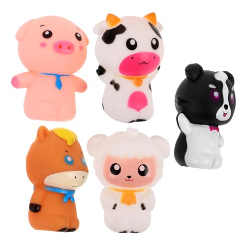 JOINPAYA 5 Stück Vinyl-Tier-fingerpuppenfiguren, Cartoon-mini-tierpuppen Für Rollenspiele Und Geschichtenerzählen, Neuartige Fingerpuppen Als Gastgeschenke Für Geburtstagspartys von JOINPAYA