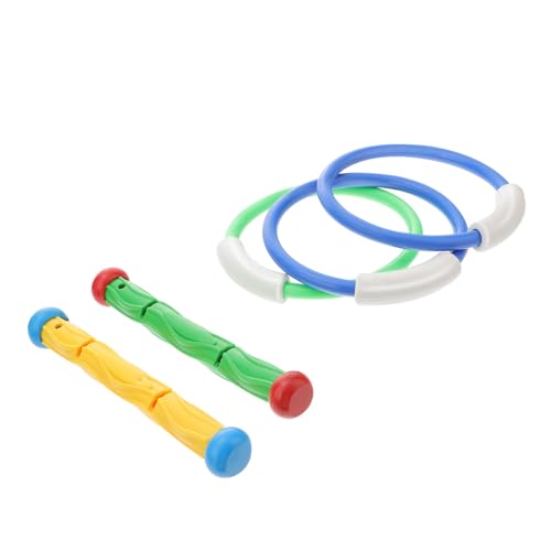 JOINPAYA 5 Teiliges Set Bunte Tauchringe Und Tauchstäbe Für Wasserspielzeug Für Den Pool Spaß Beim Tauchen Im Schwimmbad Zufällige Farben Und Zahlen von JOINPAYA