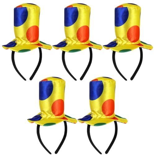 JOINPAYA 5-teiliges Clownhut-Stirnband: Clown-Stirnband für Halloween, Karneval, Geburtstagsfeiern – einzigartige Zirkus-Cosplay-Bühnenauftritts-Requisite für Kinder und Erwachsene JOINPAYA 5-teiliges Clownhut-Stirnband: Clown-Stirnband für Halloween, Karneval, Geburtstagsfeiern – einzigartige Zirkus-Cosplay-Bühnenauftritts-Requisite für Kinder und Erwachsene von JOINPAYA