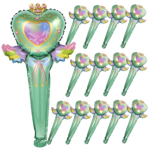 JOINPAYA 50 Stück Aufblasbare Feenstäbe UV Neon Ballonstäbe Mit Bechern Brautballons Ballongirlanden Set Heliumtanks Für Ballons Wiederverwendbare Wasserballons Grüne Aluminiumfolie von JOINPAYA