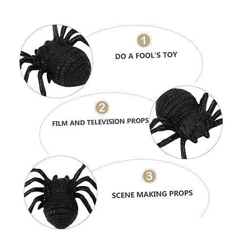 JOINPAYA 50 Stück Halloween -Dekorationen Party Beängstigend Netz Spinne Figur Drinnen Black PVC von JOINPAYA