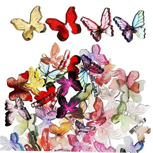 JOINPAYA 50 Stück Harzschmetterling Charme Kleine Schmetterlinge Party Schmetterlinge Für Kuchen Miniaturen Zum Basteln Schmetterlingsanhänger Für Nägel Schmetterlinge Zum Basteln Die Acryl von JOINPAYA