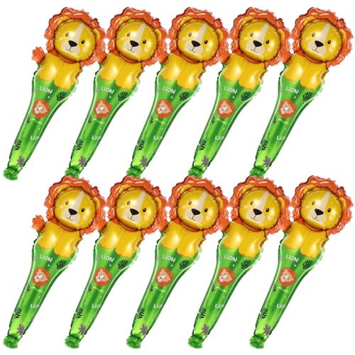 JOINPAYA 50 Stück Löwen-partyballons Neonballons Cartoon-tierballons Partyballons Dekorationen Ballonbogen-kit Ballons in Löwenform Boom-sticks Löwen-partydekorationen Aluminiumfolie von JOINPAYA