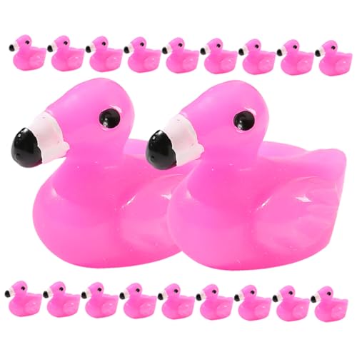 JOINPAYA 50 Stück Mikrolandschaftsflamingo Mini-Flamingo-Enten Gummienten in Loser Schüttung Mini-tierfiguren Zum Verstecken Flamingo-hofdekorationen Flamingorosa Kleine Flamingos Rosy Harz von JOINPAYA