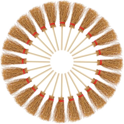 JOINPAYA 50 Stück Mini-Besen Hexenbesen Puppe winzige Halloween-Dekorationen Halloween Dekoration Halloween Decor Toy puppenzubehör tortendeko Einschulung Besen Mini-Modell simulierte Besen von JOINPAYA
