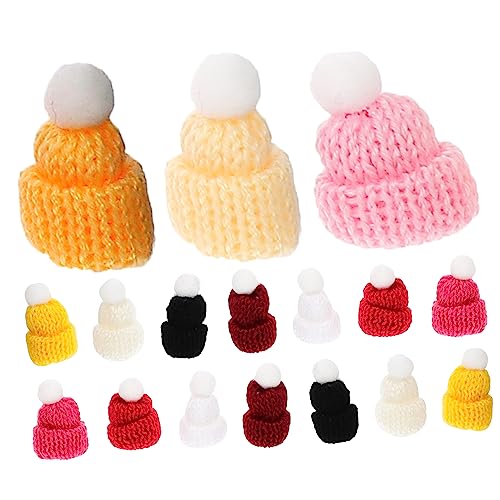JOINPAYA 50 Stück Mini-Mütze klein Neuheit Hüte Erwachsene Mini-Hut dekorative Strickmützen Mini-Strickmützen Mini-Weihnachtsmütze Puppenhut basteln Miniaturhut Polyester von JOINPAYA