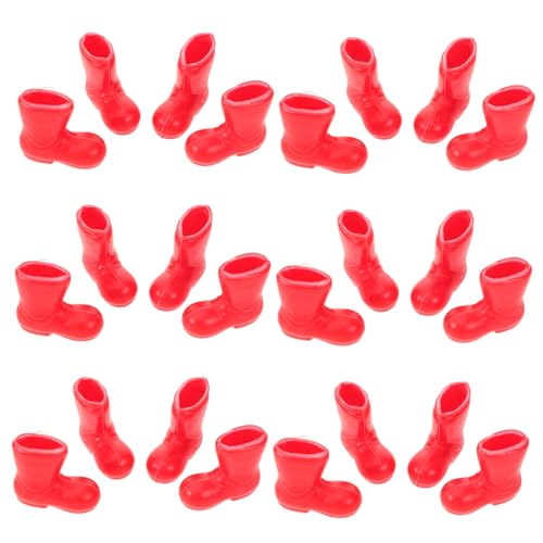 JOINPAYA 50 Stück Mini-Weihnachtsstiefel Miniatur Weihnachtsmannstiefel zum Basteln Puppen Accessoires Puppenzubehör Schuhe deko Mini-Szenen-Requisiten Mini-Spielzeughaus-Verzierung Plastik von JOINPAYA