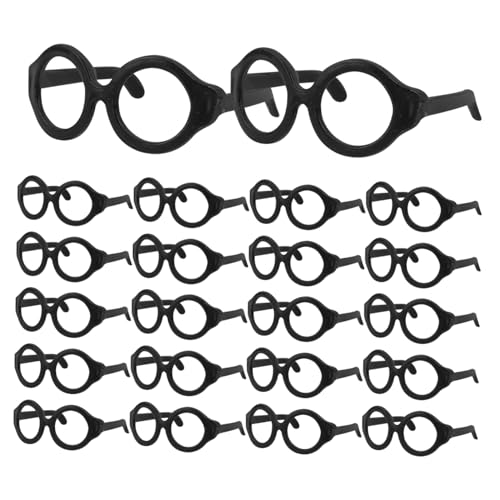 JOINPAYA 50 Stück Puppenbrille Gläser Mädchen Blau Mini Kind Kreis Unser Gefälscht Brillenrequisiten Zum Anziehen Lustige Brillendekore Dekorative Glasdekore Black Plastik von JOINPAYA