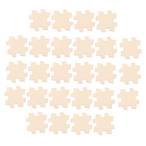 JOINPAYA 50 Stück Puzzlequadrate Aus Holz Unvollendet Für Rätsel Leerzeichen Kleinkindspielzeug Leeres Holzhandwerk Kleinkind-Puzzle DIY-projekte Kinderpuzzle Hölzern Beige von JOINPAYA