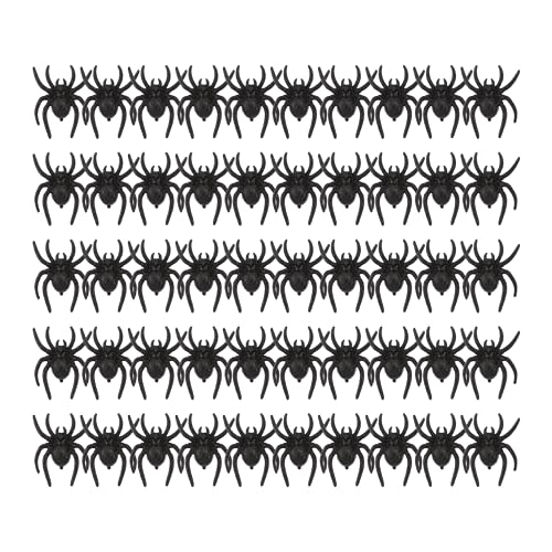 JOINPAYA 50 Stück Simulationsspinne Streiche gefälschte Spinnen Tierfiguren gruselige Spinnen Schlangenstreich Halloween Spinnen Halloween Spider Spiders Plastik Black von JOINPAYA