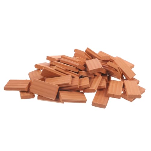 JOINPAYA 50 Stück Simulierte Kleine Steine Gefälschtes Foto Miniatursachen Miniaturbausteine Miniaturen Gefälschter Ziegelstein Wand Mini-Steine Gebäude Fliesen Mini-gartenziegel Boden von JOINPAYA