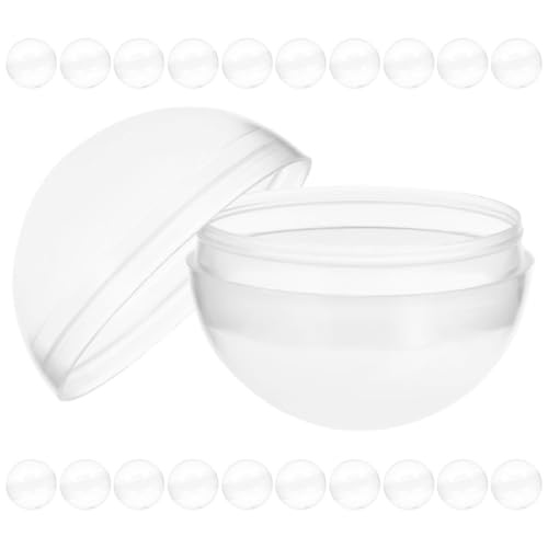 JOINPAYA 50 Stück Transparent Kugeln: 45mm Kunststoff Befüllbar Leer Füllung Runde Acryl Behälter Kugeln Leere teilbar in 2 Hälften Halloween Weihnachten (4,50 x 4,50 x 4,50 cm) von JOINPAYA
