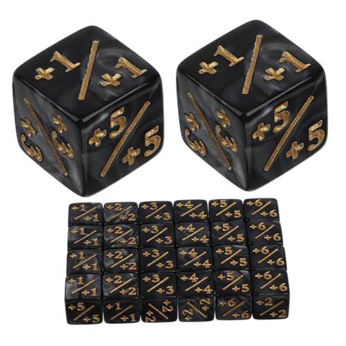 JOINPAYA 50 Stück Würfel Zubehör Für Brettspiele Mathe-lernwerkzeuge Bar-Spiel-Requisite Lehrhilfsmittel Für Mathematik Lernspielzubehör Partyspielzubehör Black Acryl von JOINPAYA