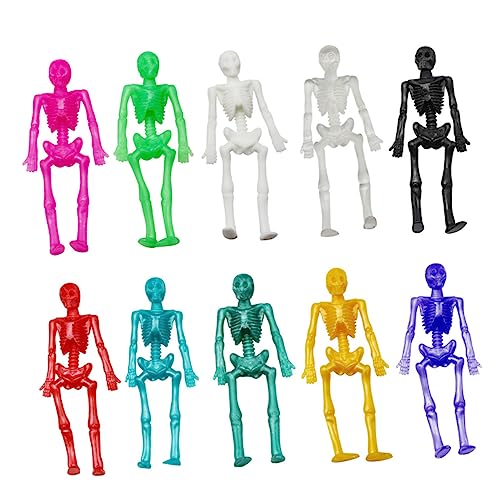 JOINPAYA 50Stücke Dehnbares Skelettspielzeug aus TPR für Halloween Dekoration und Partys Realistische Schädel Modelle Leicht zu Reinigen Entspannendes für Jung und Alt von JOINPAYA