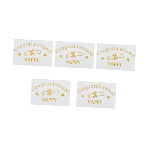 JOINPAYA 5 Stücke Goldene Graduierung Ballon Aufkleber Selbst-Adhesive Decals Ballon Congrats Grad Luftballons Für Graduierung Party von JOINPAYA
