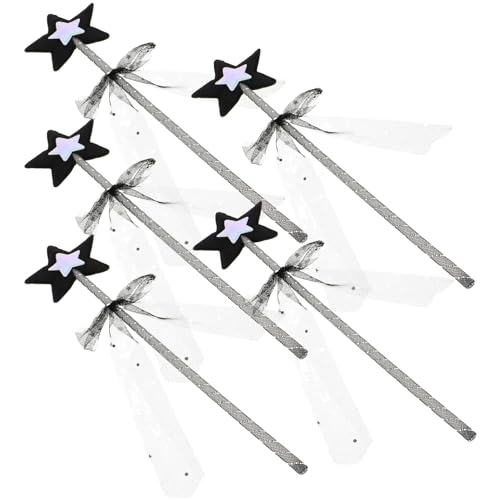 JOINPAYA 5St Zauberstab Bausatz basteln Neon Fairy Wand Toys maerche Toys for игрушки для девочек ziernieten Sternförmiger Feenstab dekorativer Feenstab Polyester Silver von JOINPAYA