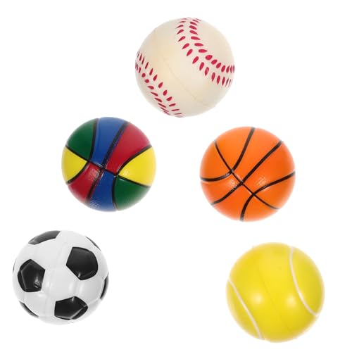 JOINPAYA 5er Set Sportbälle Für Weiche PU Bälle Für Basketball Fußball Baseball Tennis Und Bunte Bälle Stressabbau Für Jungen Und ädchen von JOINPAYA