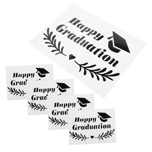 JOINPAYA 5pcs Graduierungsabziehbilder Selbstklebende Aufkleber Für Luftballons Ballonaufkleber Für Den Abschluss Black von JOINPAYA
