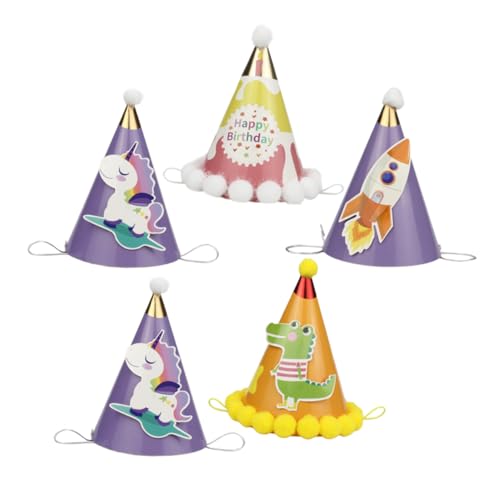 JOINPAYA 5 Stücke Baby Geburtstag Papier Hüte Fuzzy Bälle Jungen und Mädchen Geburtstag Alles Zum Geburtstag Hut Papre Kopfbedeckungen für Baby Dusche JOINPAYA 5 Stücke Baby Geburtstag Papier Hüte Fuzzy Bälle Jungen und Mädchen Geburtstag Alles Zum Geburtstag Hut Papre Kopfbedeckungen für Baby Dusche von JOINPAYA