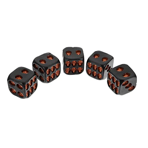 JOINPAYA 5st Würfel Skelett Würfel -spielwürfel Neuheit Schädelwürfel Für Halloween Schädelköpfe Formen Würfel 6-seitiger Würfel Partyspielwürfel Zarte Würfel Golden Harz von JOINPAYA