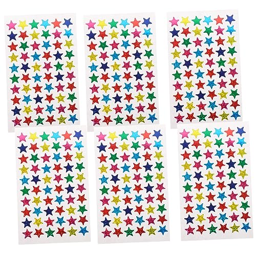 JOINPAYA 6 Blätter Bunte Sternaufkleber Sterne-Aufkleber Holografische Sternaufkleber Sterne Aufkleber Holografischer Aufkleber Selbstklebende Glitzer-Stern-Aufkleber Stern Aufkleber Papier von JOINPAYA