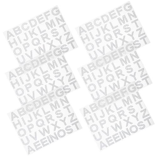JOINPAYA 6 Blatt Acryl-Buchstaben-strassaufkleber Buchstabe Strass Bling Strass-Aufkleber Kleidungsdekor Dekorative Aufkleber Selber Machen Schmuck Aufkleber Strass Zum Basteln Colorful von JOINPAYA