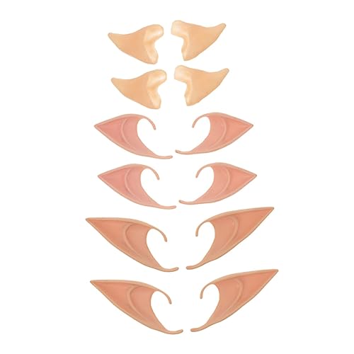 JOINPAYA 6 Paare Elfenohren Halloween Costume Halloween Halloween Klamotten Halloween weihnachtsli Ohren für Ohren Requisiten Fee-Ohr-Stütze -Fee-Ohr Emulsion von JOINPAYA