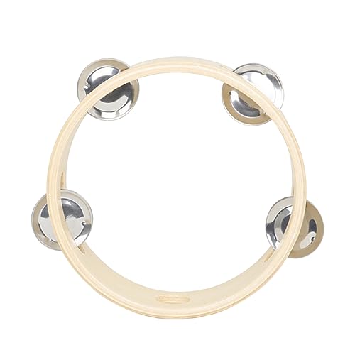 JOINPAYA 6 Rassel-Tamburin-Kreis Mini Musical Shaker Kleinkind Lehrreich Winzig Schlagzeug Schüttelrassel Metall-tamburine Handklopfspielzeug Schlaginstrument Musikinstrument Holz von JOINPAYA