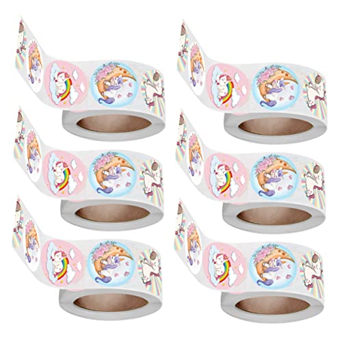 JOINPAYA 6 Rollen Einhorn-Siegel dartscheibe mitgebsel Notebook Sticker advendskalenderfür barn Aufkleber Selbstklebende Geschenketiketten selbstklebendes Papier von JOINPAYA