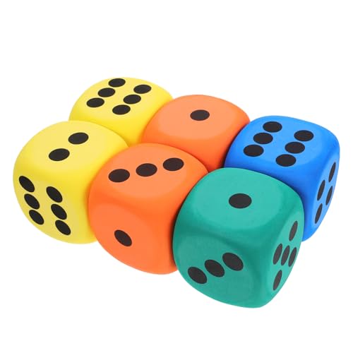 JOINPAYA 6 Stück Riesige Schaumstoffwürfel Mit Zahlen Schaumstoffwürfel Würfel Für Spiele Im Klassenzimmer Für Jungen Und Mädchen Wiederverwendbares Lernspielzeug von JOINPAYA