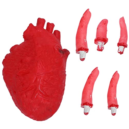 JOINPAYA 6 Stück 1 Satz Halloween-Herz-Requisite Streiche für Erwachsene Halloween-Orgelrequisiten Halloween Dekoration Halloween-Dekoration Simulation Herzstütze schreckliche Fingerstütze JOINPAYA 6 Stück 1 Satz Halloween-Herz-Requisite Streiche für Erwachsene Halloween-Orgelrequisiten Halloween Dekoration Halloween-Dekoration Simulation Herzstütze schreckliche Fingerstütze von JOINPAYA