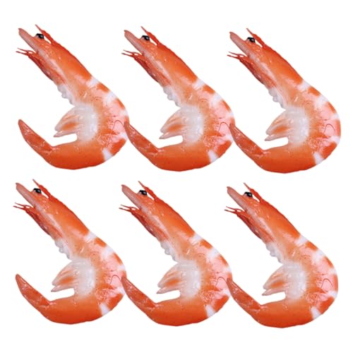 JOINPAYA 6pcs Faux Garnelen Modelle Realistische Garnelen Lebensmittel Requisiten Für Fotografie Party Restaurant Display JOINPAYA 6pcs Faux Garnelen Modelle Realistische Garnelen Lebensmittel Requisiten Für Fotografie Party Restaurant Display von JOINPAYA
