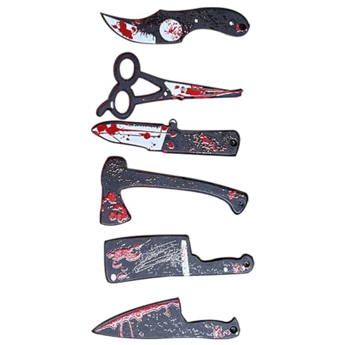 JOINPAYA 6 Stück Halloween Miniatur-Ornamente Aus Kunstharz, Mikro-landschaftsbau, Cutter, Schere, Layout-Requisiten von JOINPAYA