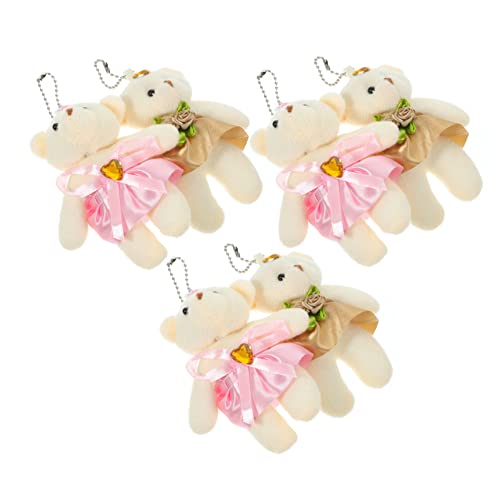 JOINPAYA 6 Stück Hochzeitsbär Rosa Ausgestopfter Bär Puppe Hochzeits Mottobär Plüsch Kleiner Bär Puppe Abschlussfeier Kleiner Bär Tier Hochzeitsstrauß Bärenstrauß Dekoration von JOINPAYA