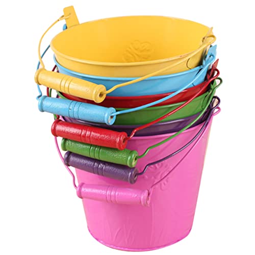 JOINPAYA 6 Stück Kindergarten Eimer Outdoor draußen kindergeburtstags mitgebsel Sandeimer Mini-Eimerspielzeug Wassereimer- Weißblech von JOINPAYA