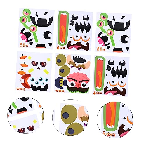 JOINPAYA 6 Stück Kürbis Grimasse Aufkleber Halloween Party Halloween kinderparty Pumpkin Decor Halloween Aufkleber Halloween deko Kürbisgesichtsaufkleber Kürbisaufkleber Papier von JOINPAYA