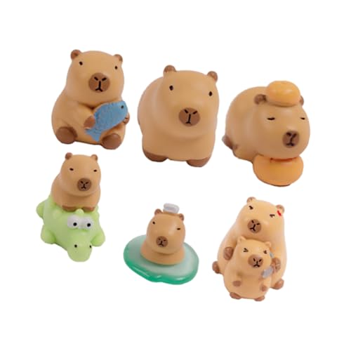 JOINPAYA 6 Stück Mikrolandschaft Wasserschwein Figuren Miniatur-landschaftsdekoration Geburtstag Skulptur Capybara-Figur Süßes Capybara-Zeug Tiermodell-Ornamente Harz JOINPAYA 6 Stück Mikrolandschaft Wasserschwein Figuren Miniatur-landschaftsdekoration Geburtstag Skulptur Capybara-Figur Süßes Capybara-Zeug Tiermodell-Ornamente Harz von JOINPAYA