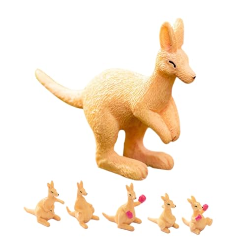 JOINPAYA 6 Stück Mikrolandschafts-Känguru-Statue Känguru- Känguru-Figur Miniaturen Märchengarten Miniatursachen Mini-Tierfiguren Spielzeugviele Tiere Harz Yellow von JOINPAYA