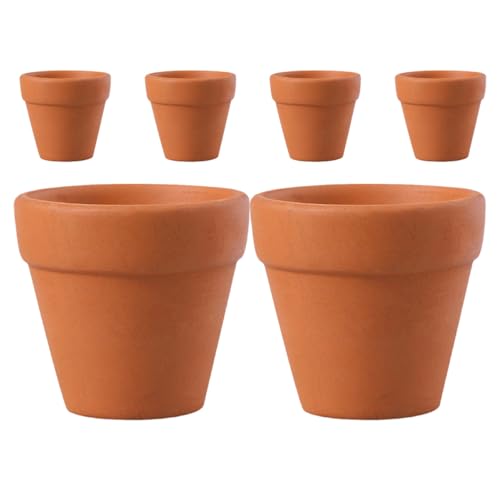 JOINPAYA 6 Stück Mini Blumentopf Aus Keramik Keramik Pflanztöpfe Kleiner Blumentopf Mini Töpfe Winzige Terrakotta Töpfe Mini Sukkulenten Töpfe Mini Blumentopf Kleine Suculentas von JOINPAYA