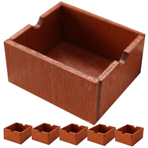 JOINPAYA 6 Stück Mini-aufbewahrungskorb Puppe Klein Haus Körbe Miniaturen Miniatur-aufbewahrungskorb Mini-Organizer Braun Holz von JOINPAYA