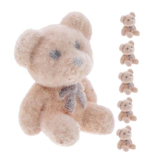 JOINPAYA 6 Stück Mini-bärpuppe Mini-flockbären Geburtstags-minibär Minibären Kleine Bären PVC Light Brown von JOINPAYA