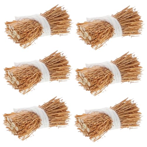 JOINPAYA 6 Stück Miniatur Gras Brennholzstapel Modell Winzige Heuballen DIY Sandtisch Kleines Kunstheu Miniatur Heuballen Zur Dekoration Mini Heuballen Heu Khaki von JOINPAYA