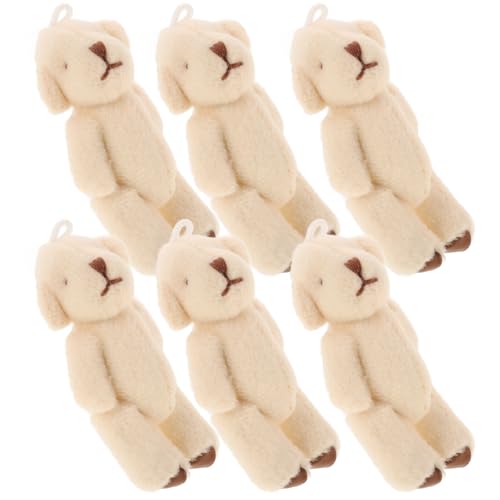 JOINPAYA 6 Stück Plüschtier-Anhänger Bären-Schlüsselanhänger in Loser Schüttung Geburtstagsgeschenk für plüschtiere für Babys Kuscheltier Bären Puppenhaus Weihnachten Tuch von JOINPAYA