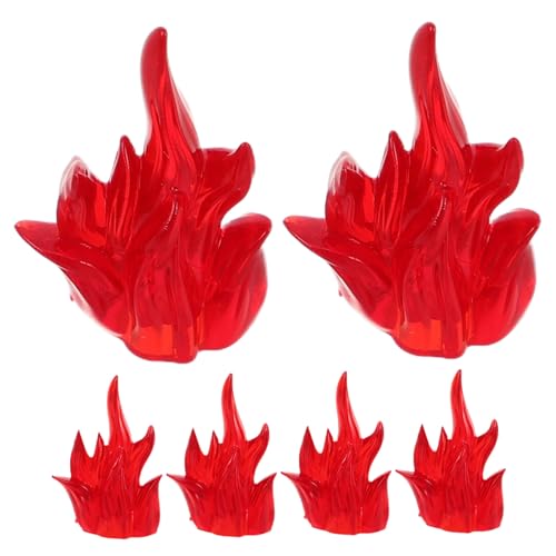 JOINPAYA 6 Stück Puzzle Bausteine Bildungsfeuereffekte Flammenmodelle Bauen Brandeffekte Bauen Mini -Feuerwehrdekorationen Halloween -Feuerspielzeug Action Fire Requisiten Plastik rot von JOINPAYA